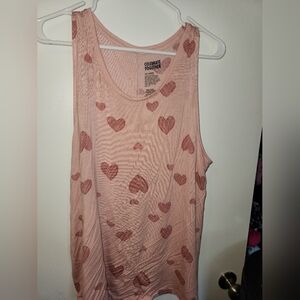 Pink Heart Pattern Tank Top